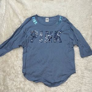 Sequined VS PINK Quarter Sleeve